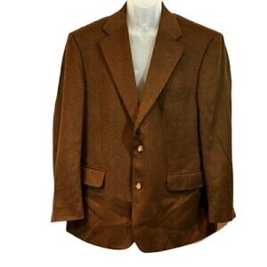Bill Blass Brown 100% Camel Hair Blazer Jacket 42S